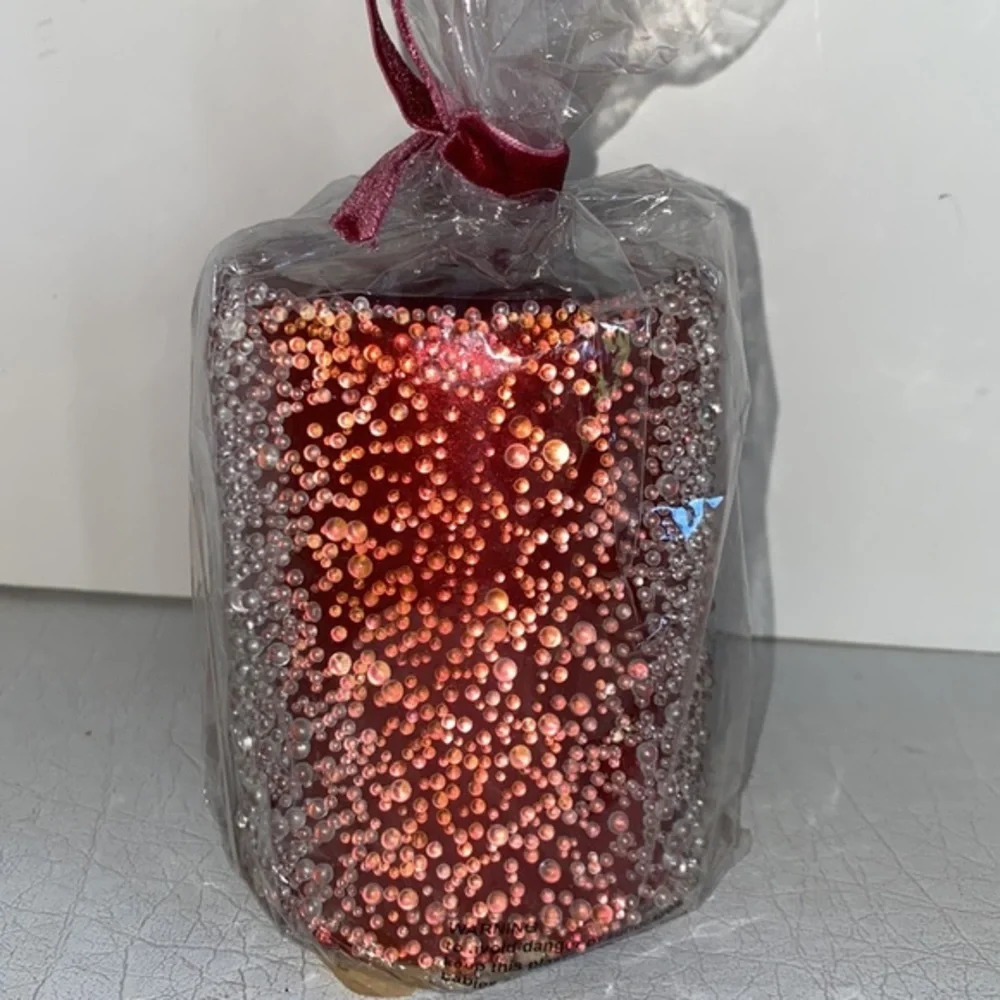 Z Gallerie Red Holiday Jeweled Candle NWT